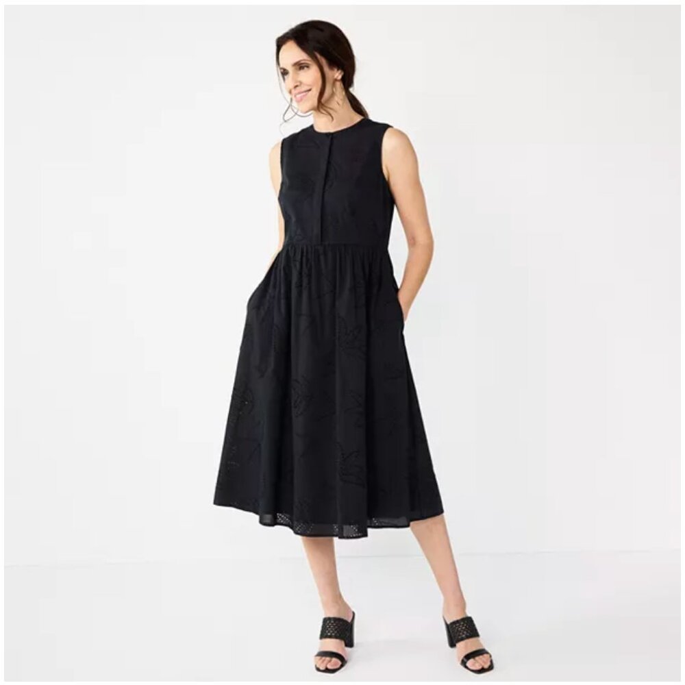 Croft & Barrow Black Midi Dress